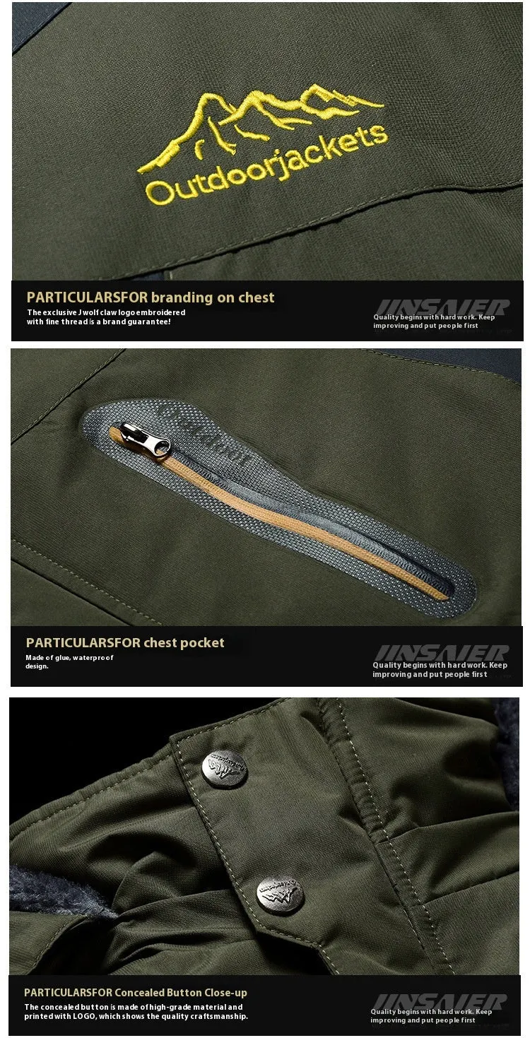 Men's Assault Jacket Fleece-lined Thickened Warm-keeping Cotton Clothing Dad Winter Clothes Coat