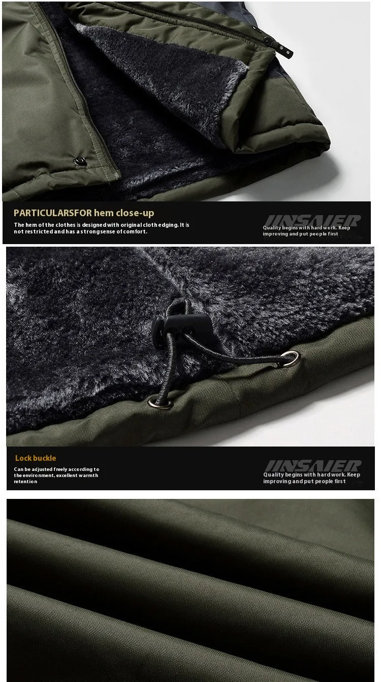 Men's Assault Jacket Fleece-lined Thickened Warm-keeping Cotton Clothing Dad Winter Clothes Coat