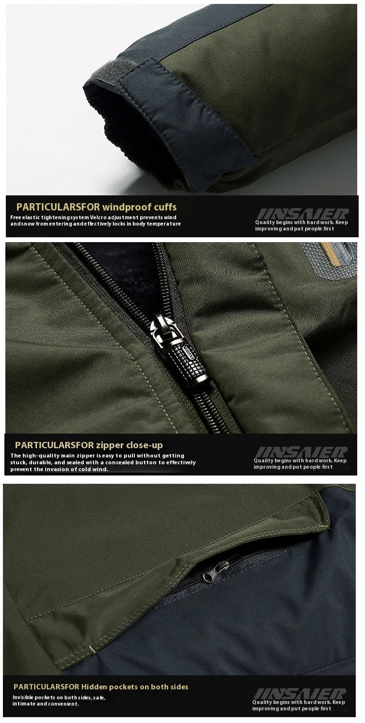 Men's Assault Jacket Fleece-lined Thickened Warm-keeping Cotton Clothing Dad Winter Clothes Coat