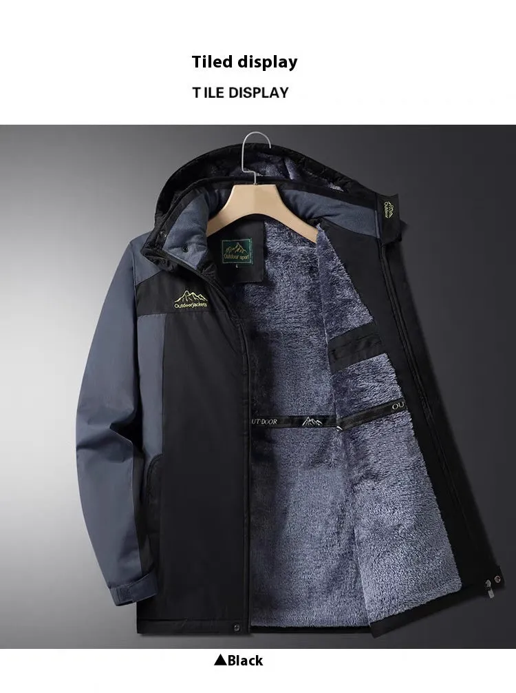 Men's Assault Jacket Fleece-lined Thickened Warm-keeping Cotton Clothing Dad Winter Clothes Coat