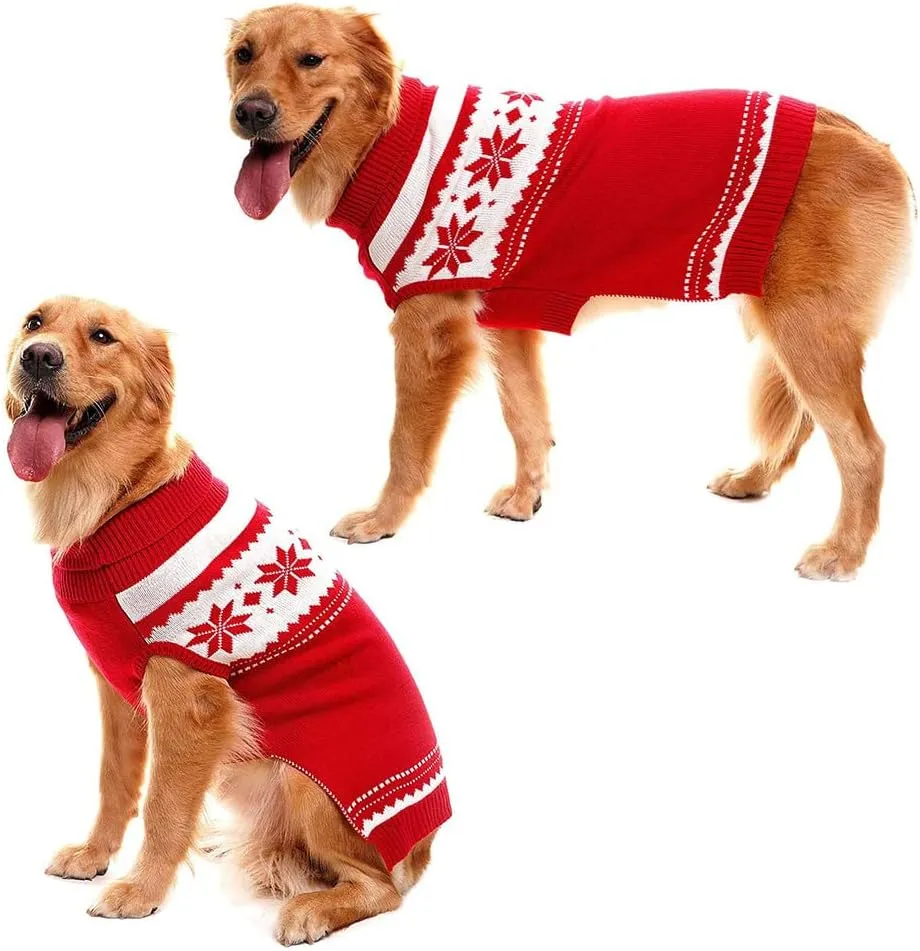 Mihachi Dog Sweater - Winter Coat Apparel Clothes with Colorful Stripes for Cold Weather