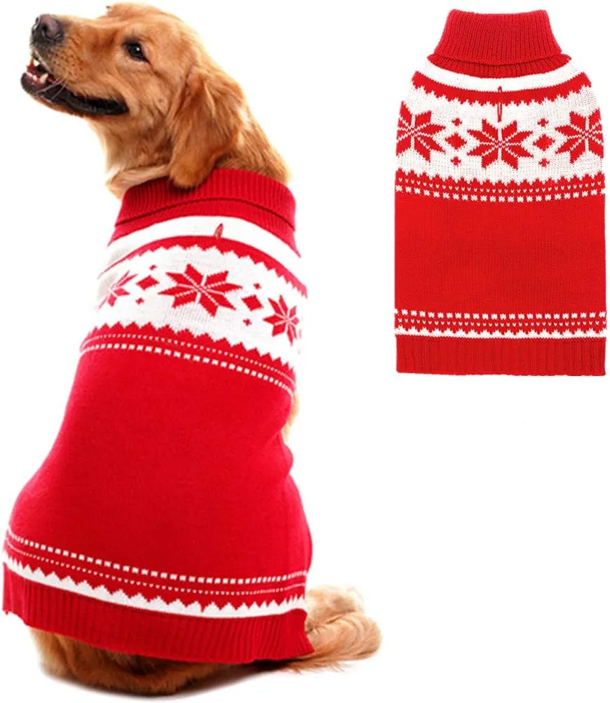 Mihachi Dog Sweater - Winter Coat Apparel Clothes with Colorful Stripes for Cold Weather
