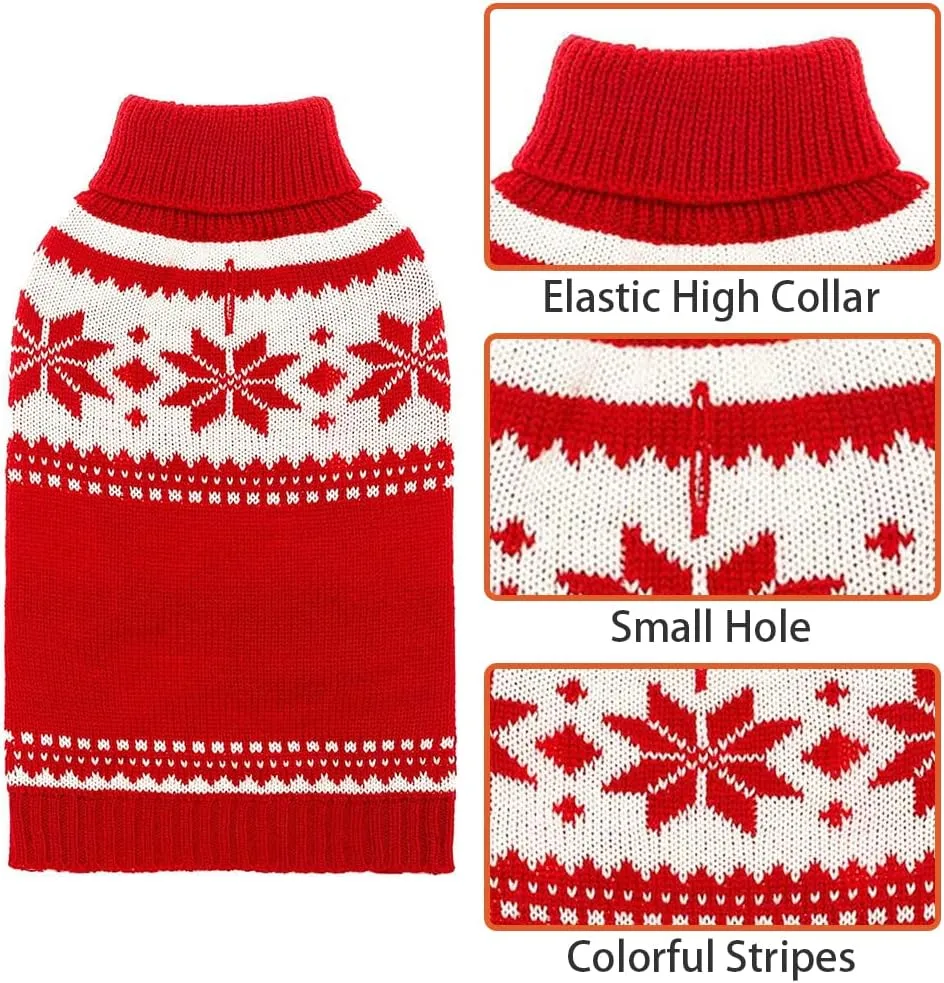 Mihachi Dog Sweater - Winter Coat Apparel Clothes with Colorful Stripes for Cold Weather