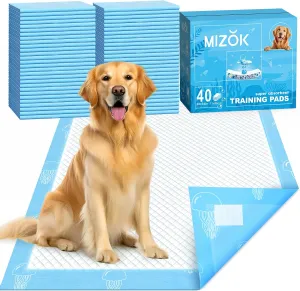 MIZOK Puppy Pads 28x34in Dog Pads Large, Dog Pee Pads Super Absorbent with 6-Layer Leak-Proof and Quick-Dry Surface, Pee Pads for Dogs Scented with Jellyfish Pattern(40 Counts)