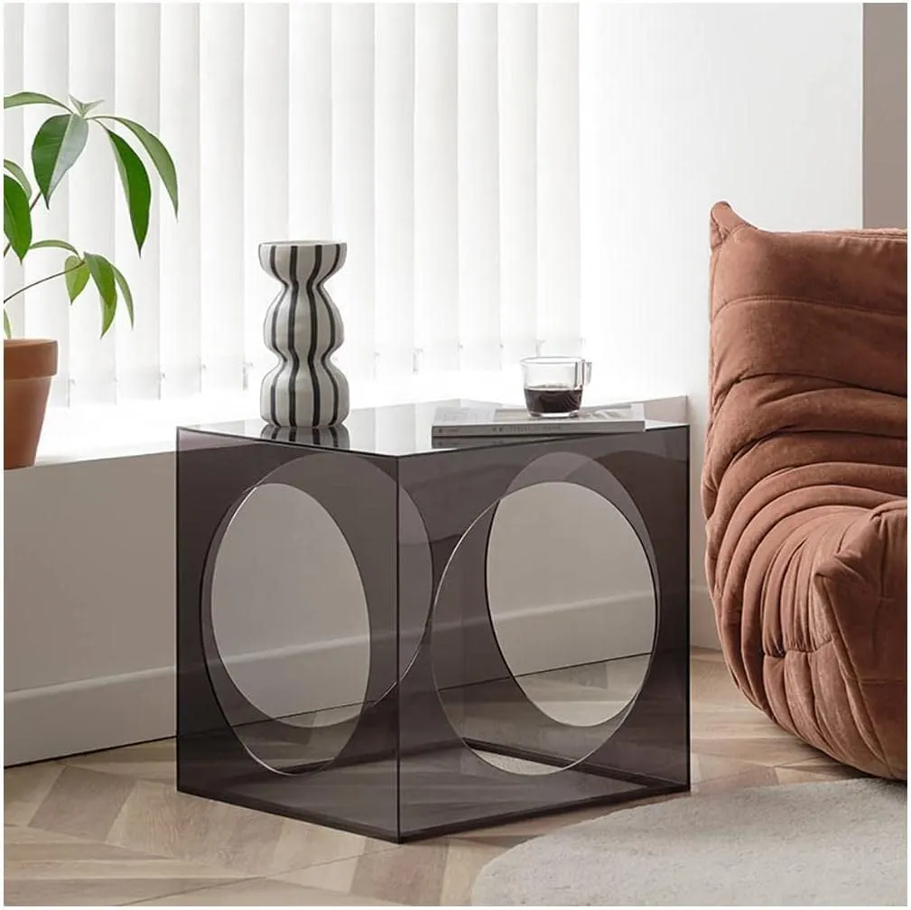 Nightstand Acrylic Bedside Table Modern Minimalist Small Square Coffee Table Bed Sofa Side Table Living Room Bedroom Pet Nest Mesita de Noche