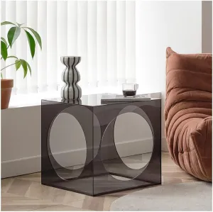 Nightstand Acrylic Bedside Table Modern Minimalist Small Square Coffee Table Bed Sofa Side Table Living Room Bedroom Pet Nest Mesita de Noche