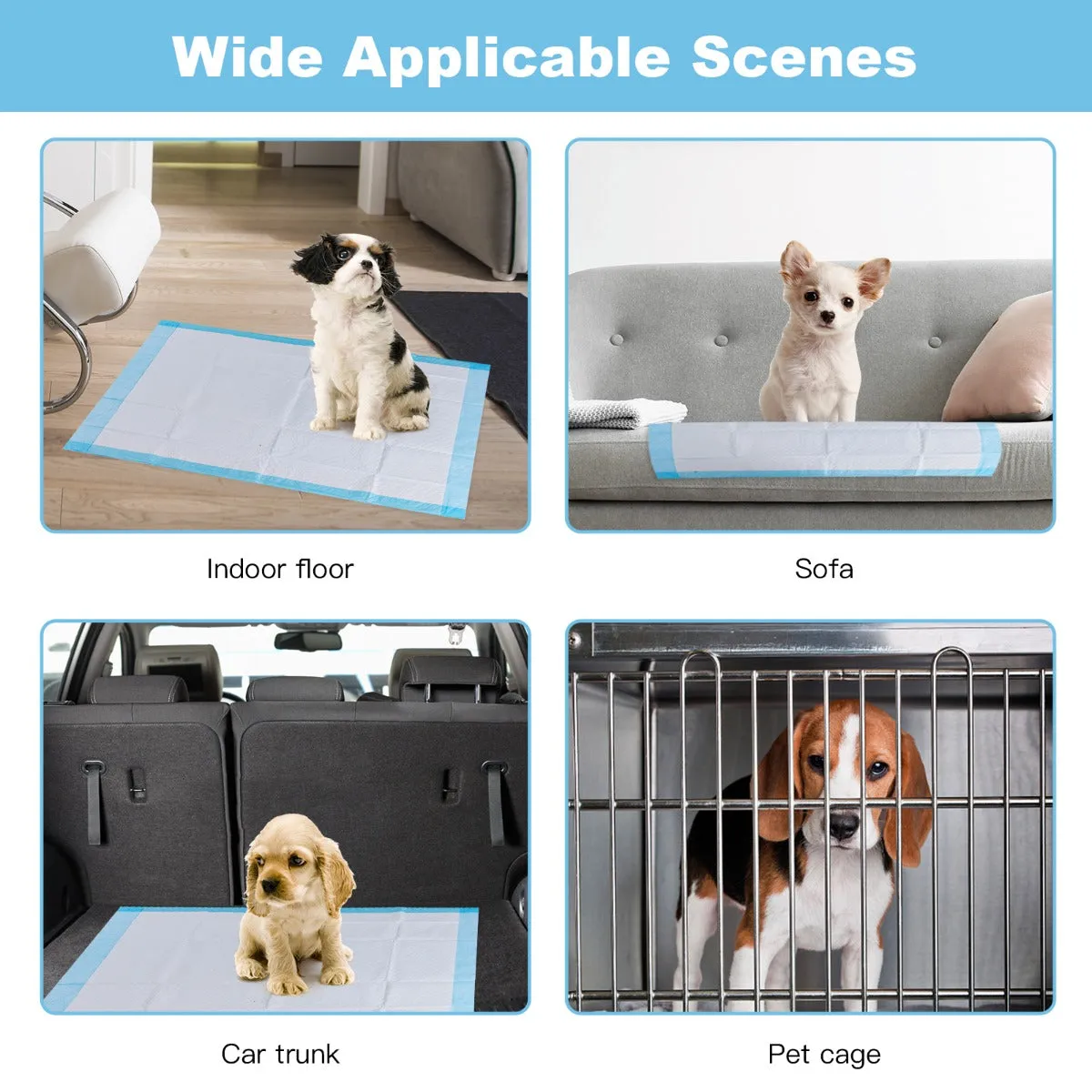 NNECW 150 Pieces Training Puppy Pee Pads with Super Absorbent for Doggies
