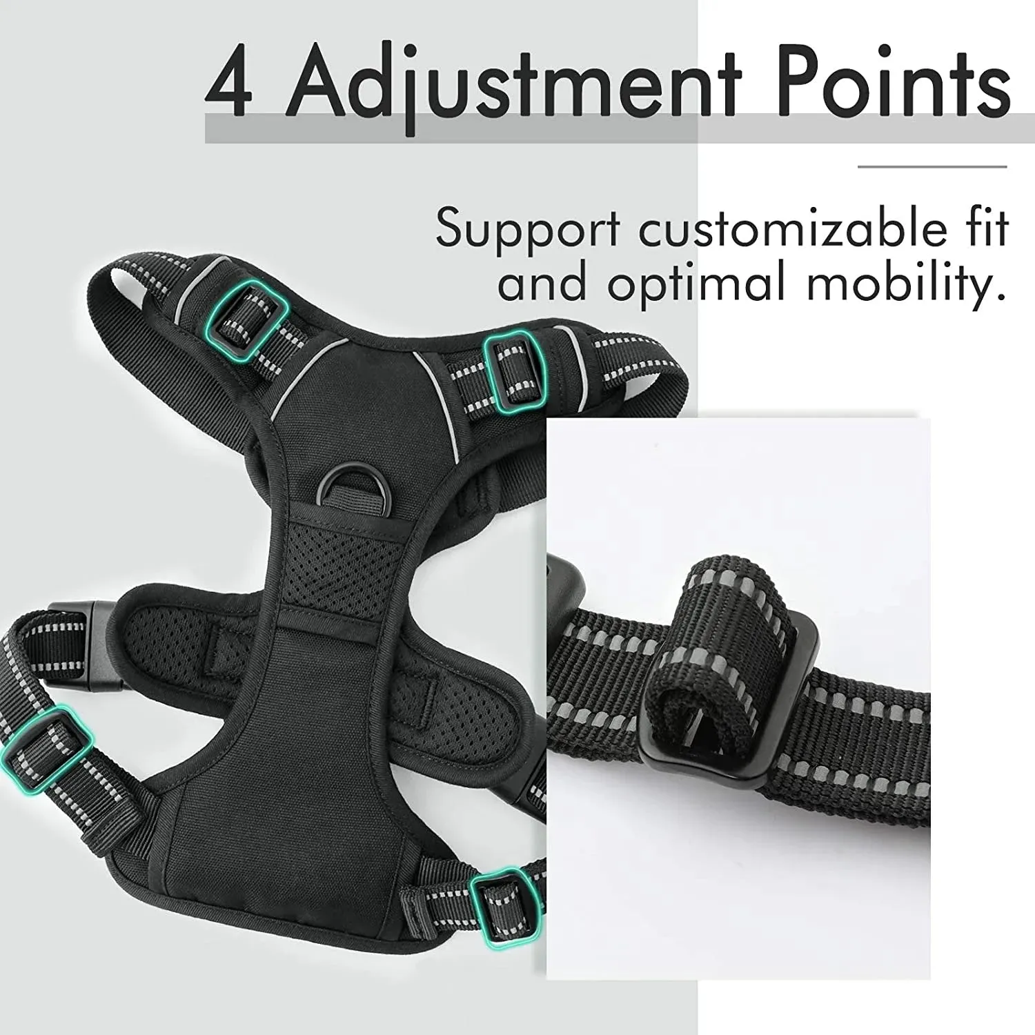 No-Pull Pet Harness with 2 Leash Clips