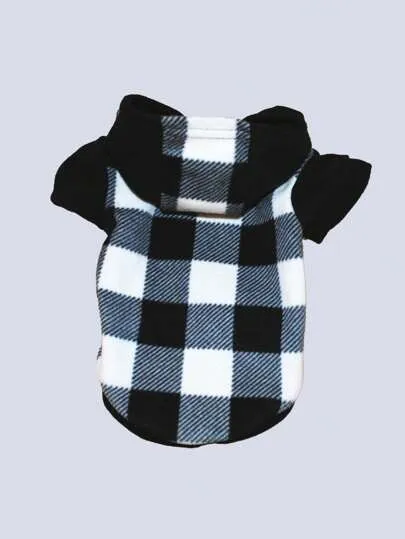 Pet coats|Pet Clothing, Black And White Hooded Outfit, Warm Pet Coat For Autumn/Winter