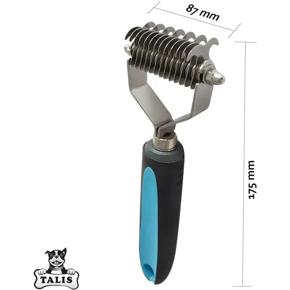 Pet Dematting Comb Grooming Tool Undercoat Rake - 2 Sided Stainless