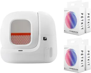 PETKIT PURAMAX Automatic Litter Box with 4 Mixed Cat Litters, Smart Large Space Cat Litter Box, Water Flushable Clumping Litters