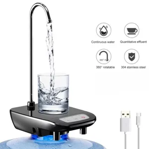 Rechargeable Water Bottle Dispenser Drinking Water Pump with Base JR-758