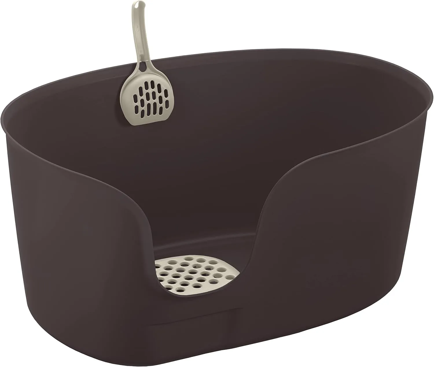 Richell 60037 Paw Trax High Wall Cat Litter Box - Brown - Extra Large