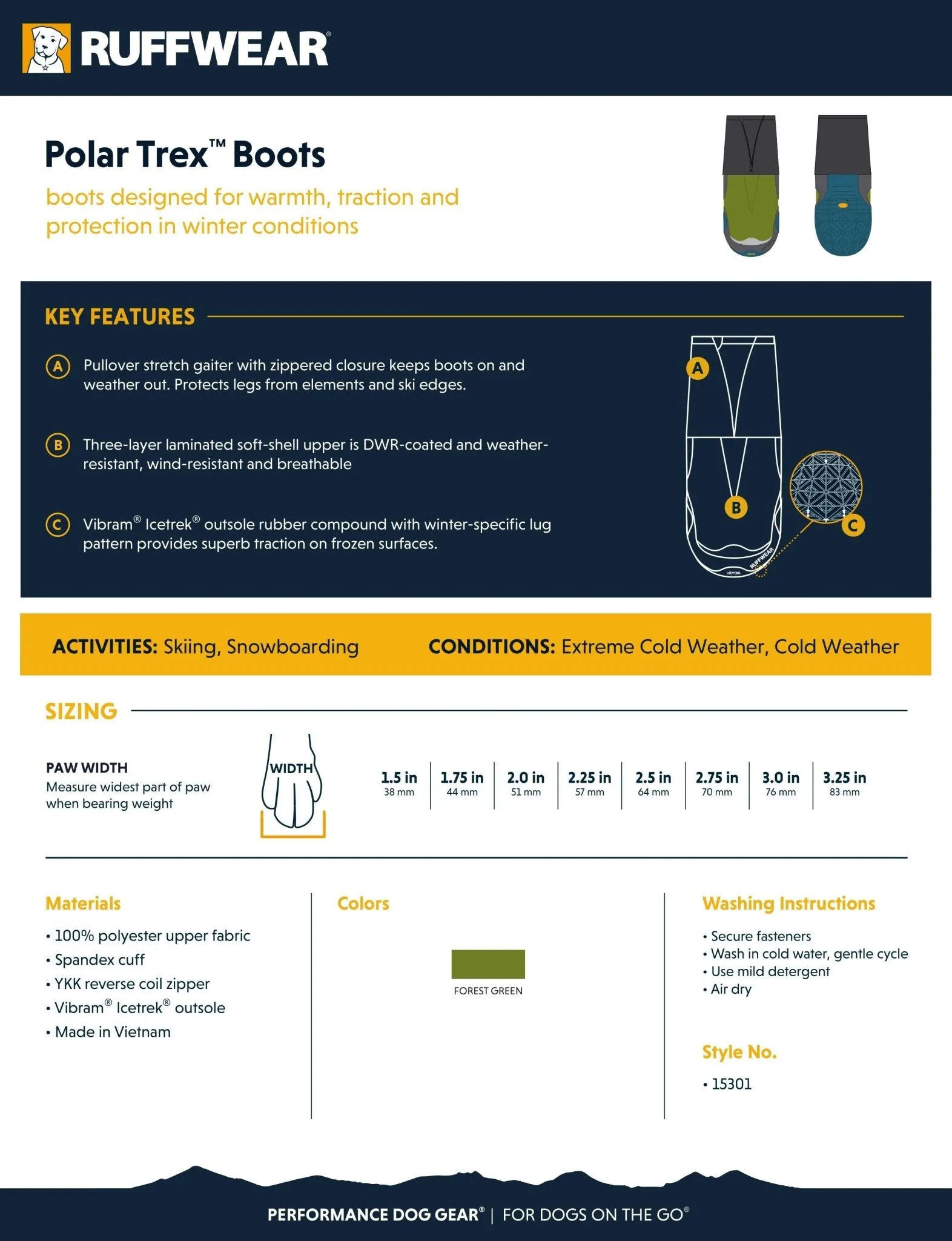 Ruffwear Polar Trex Dog Boots