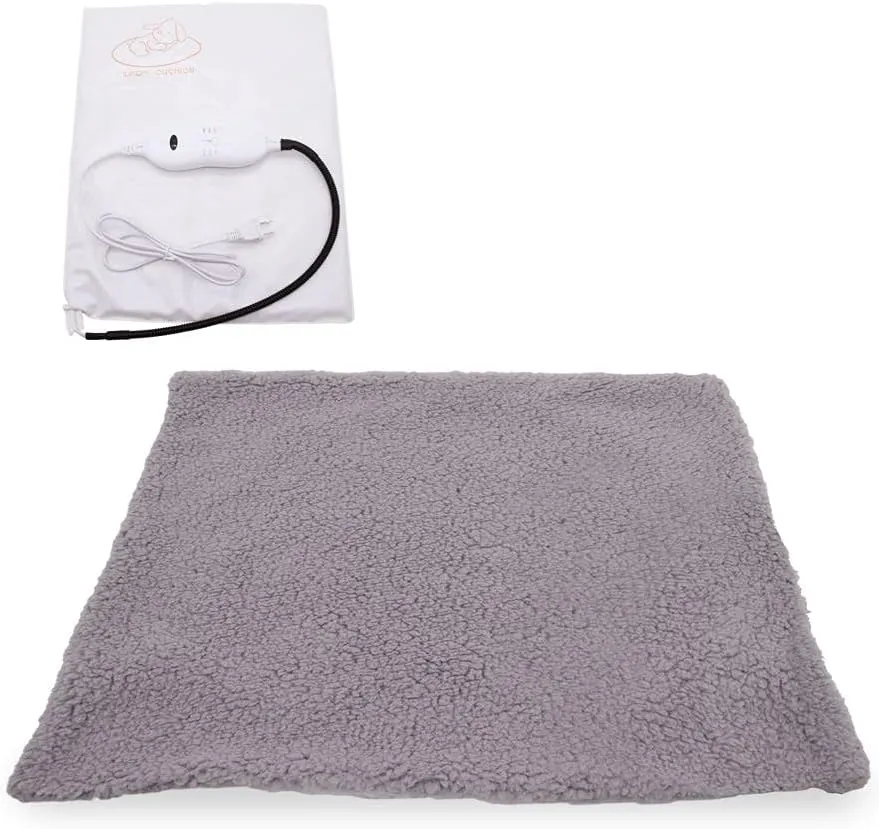 Sakar Pet Genius Heated Pet Bed, Warming Bed for Dogs and Cats with Removable Cover, DoubleSided Puppy Bed for Winter and Summer, Dirt Resistant and Non Slip Bottom, Brown and White, (PET603)