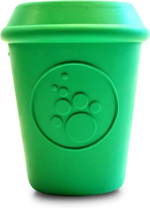 SodaPup Coffee Cup  Durable Dog Treat Dispenser & Chew Toy Made in USA from Non-Toxic, Pet Safe, Food Safe Natural Rubber Material for Mental Stimulation, Problem Chewing, Calming Nerves, & More