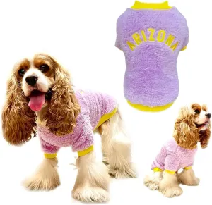 Soft Windproof Small Dog Coat: Puppy Pullover Warm Dog Clothes - Purple (Medium)