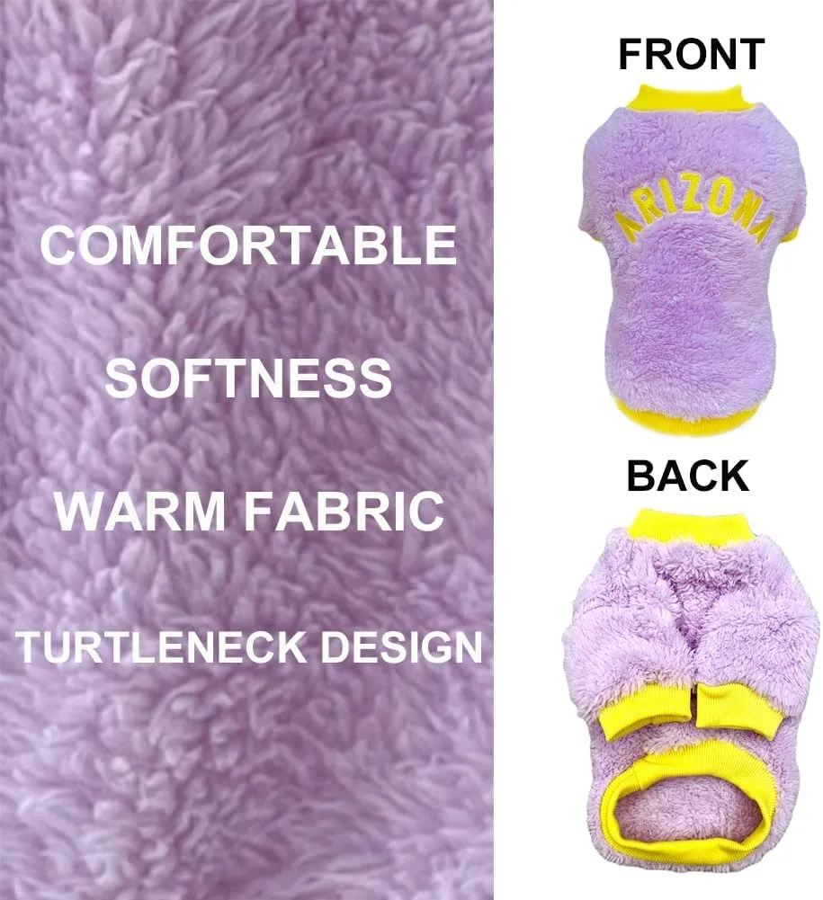 Soft Windproof Small Dog Coat: Puppy Pullover Warm Dog Clothes - Purple (Medium)
