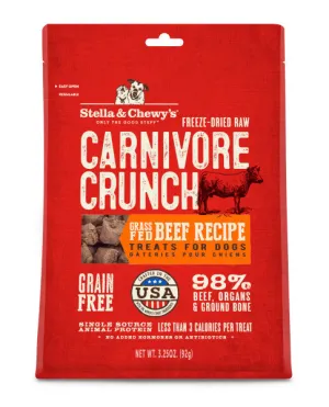 Stella & Chewy's Carnivore Crunch Dog Treats, Beef Recipe, 3.25-oz Bag
