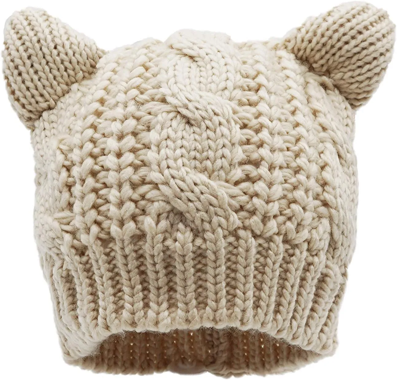 umbresen Cute Woollike Knitted CAT Kitty Ears Women Lady Girl Headgear Crochet Christmas Hats