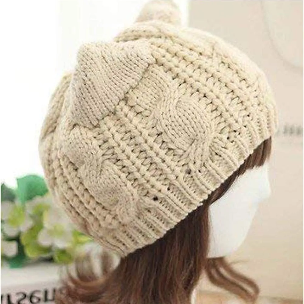umbresen Cute Woollike Knitted CAT Kitty Ears Women Lady Girl Headgear Crochet Christmas Hats