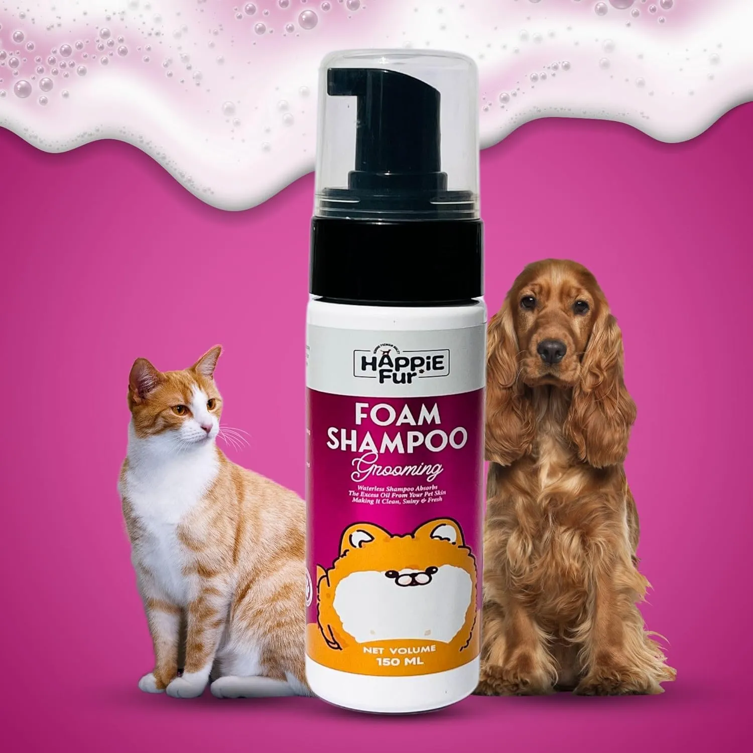 Waterless Shampoo for Dogs & Cats (Strawberry Scent, 5.1 Oz)  No Rinse Shampoo for Sensitive Skin  Ph Balanced & Paraben Free  Absorbs Excess Oil, Freshens Coat