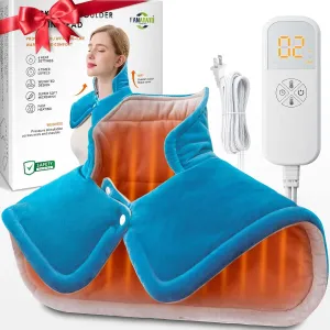 Weighted Neck & Shoulder Heating Pad for Pain Relief | Fathers Day Gift for Dad Husband from Daughter Son Wife, Birthday Gifts for Dad Men Women Mom | 6 Heat Settings, 2H AutoOff | Home & Office Use