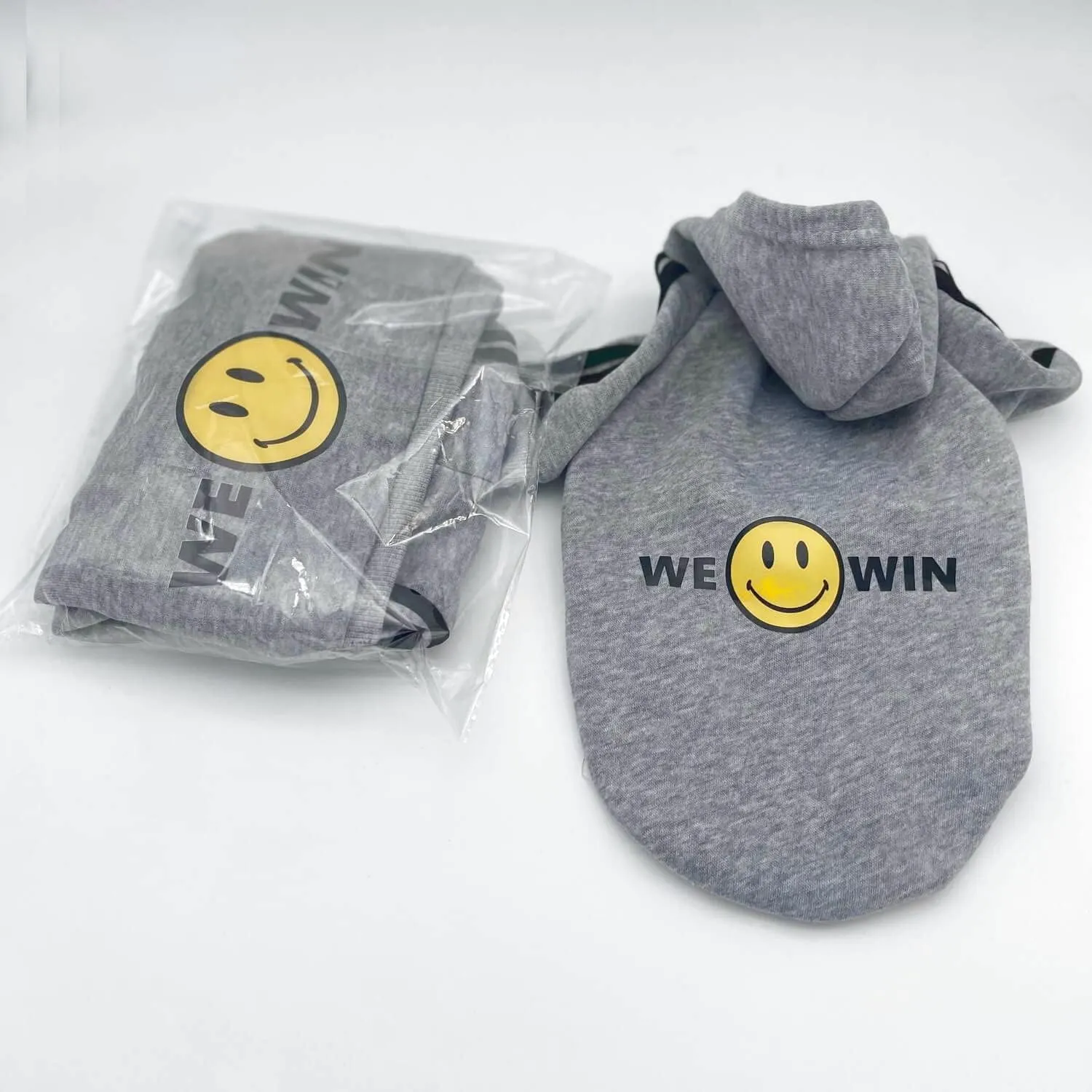 Weowin Pet Outfit - Cute Dog Hoodies Tracksuit Sweater Sweatshirt Winter Cold Weather Coat 2-Legs Grey for Small Medium Large Dogs Boy or Girl (X-Large)