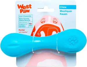 WEST PAW Zogoflex Hurley Dog Bone Chew Toy  Floatable Pet Toys for Aggressive Chewers, Catch, Fetch  Bright-Colored Bones for Dogs  Recyclable, Dishwasher-Safe, Non-Toxic, Small, Aqua