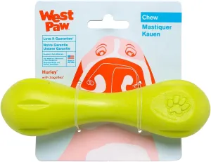 WEST PAW Zogoflex Hurley Dog Bone Chew Toy  Floatable Pet Toys for Aggressive Chewers, Catch, Fetch  Bright-Colored Bones for Dogs  Recyclable, Dishwasher-Safe, Non-Toxic, Small, Granny Smith