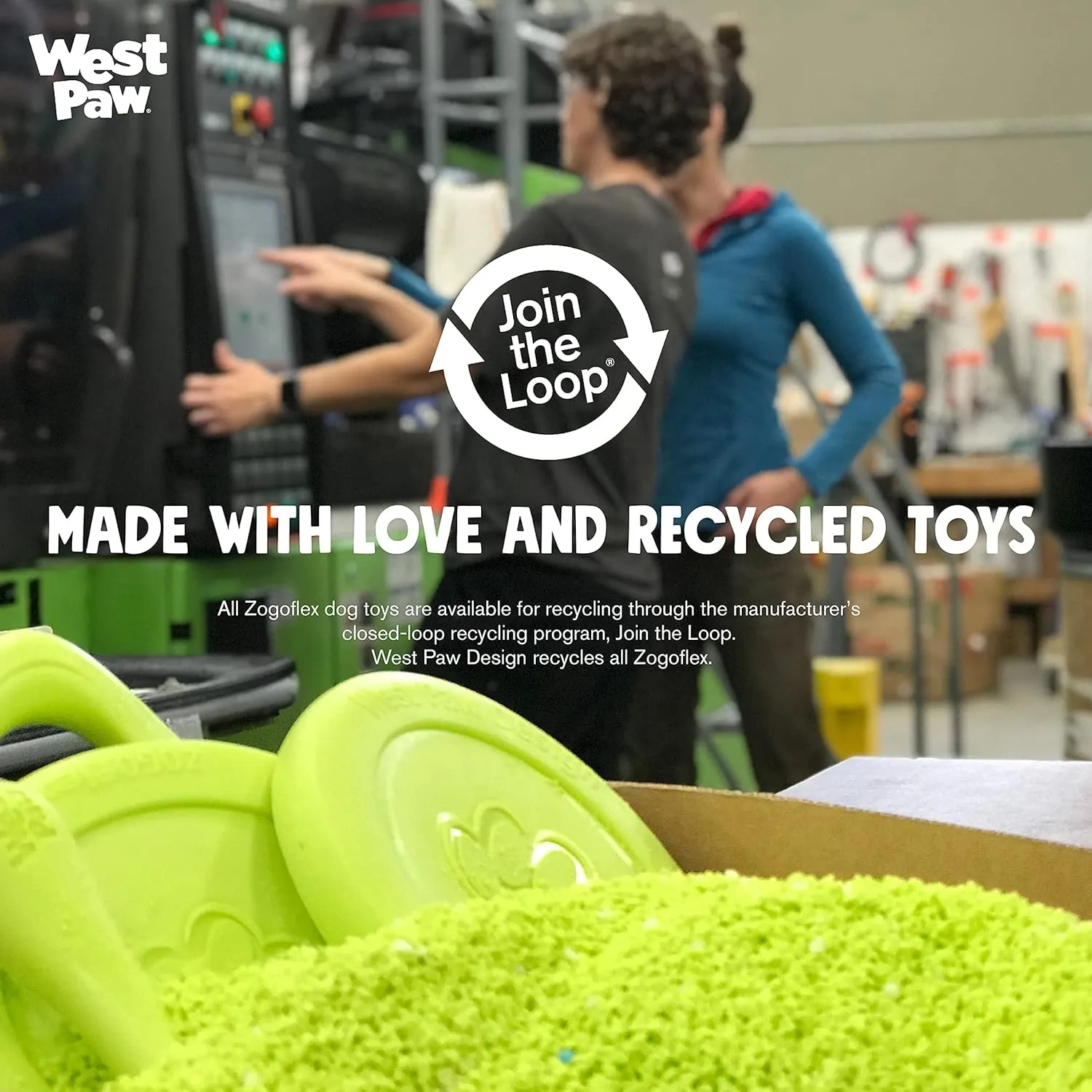 WEST PAW Zogoflex Hurley Dog Bone Chew Toy  Floatable Pet Toys for Aggressive Chewers, Catch, Fetch  Bright-Colored Bones for Dogs  Recyclable, Dishwasher-Safe, Non-Toxic, Small, Granny Smith