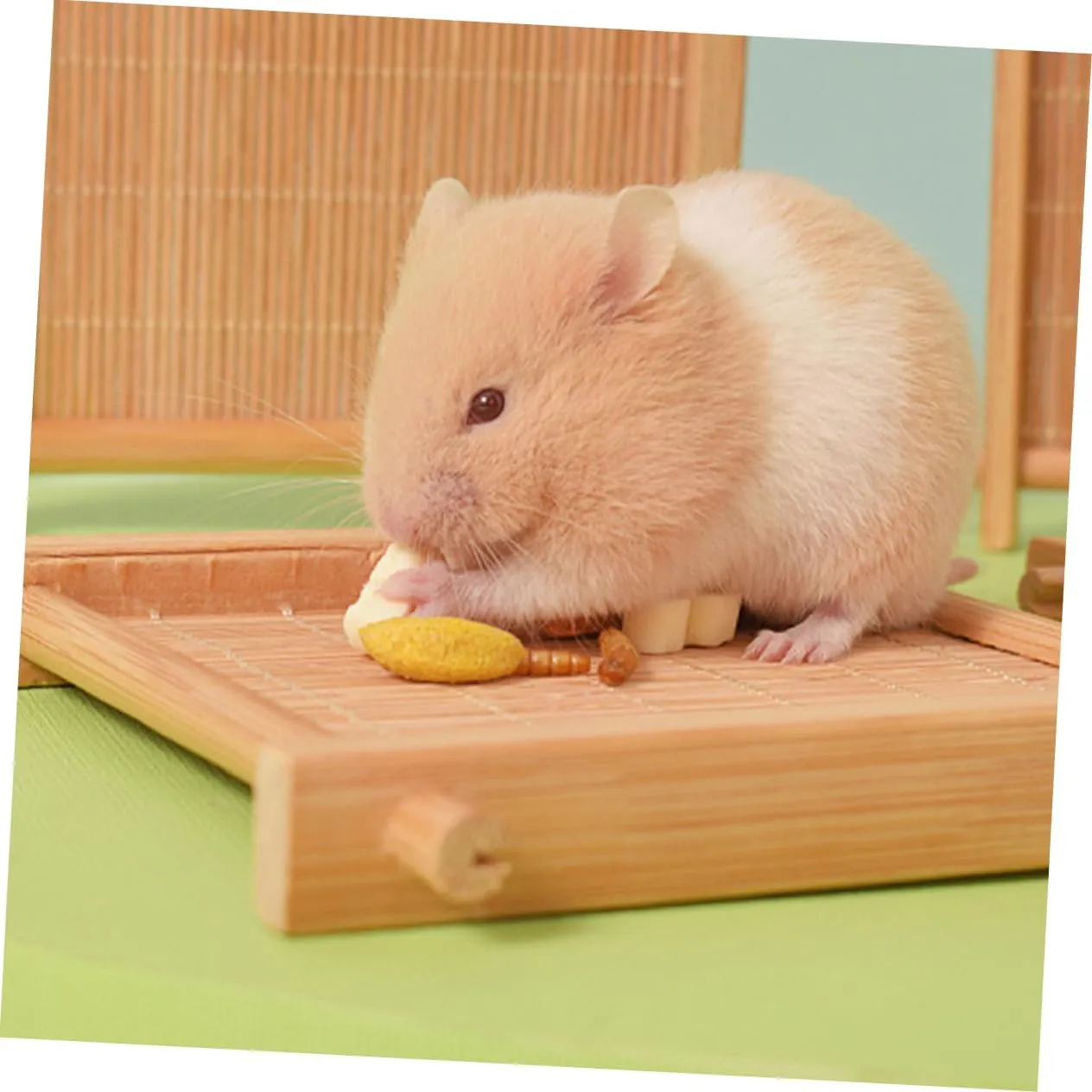 Yardwe Hamster Cooling Bed Bamboo Mat for Small Pet Light Comfortable Summer Pad