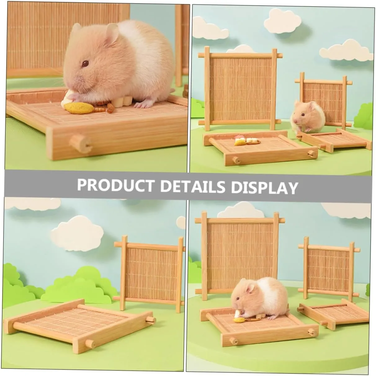 Yardwe Hamster Cooling Bed Bamboo Mat for Small Pet Light Comfortable Summer Pad