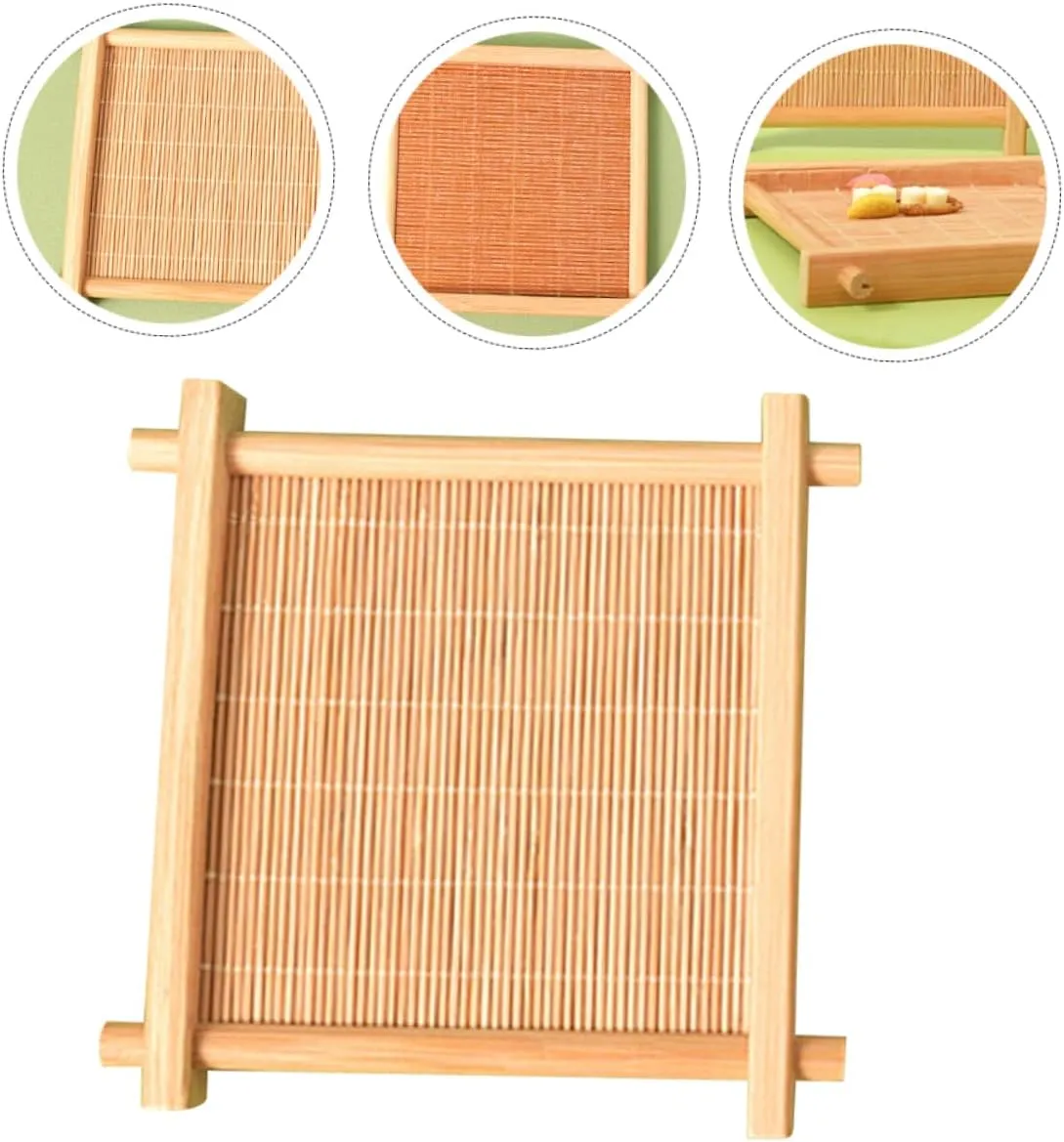 Yardwe Hamster Cooling Bed Bamboo Mat for Small Pet Light Comfortable Summer Pad