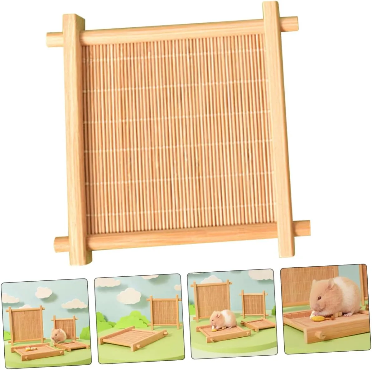 Yardwe Hamster Cooling Bed Bamboo Mat for Small Pet Light Comfortable Summer Pad